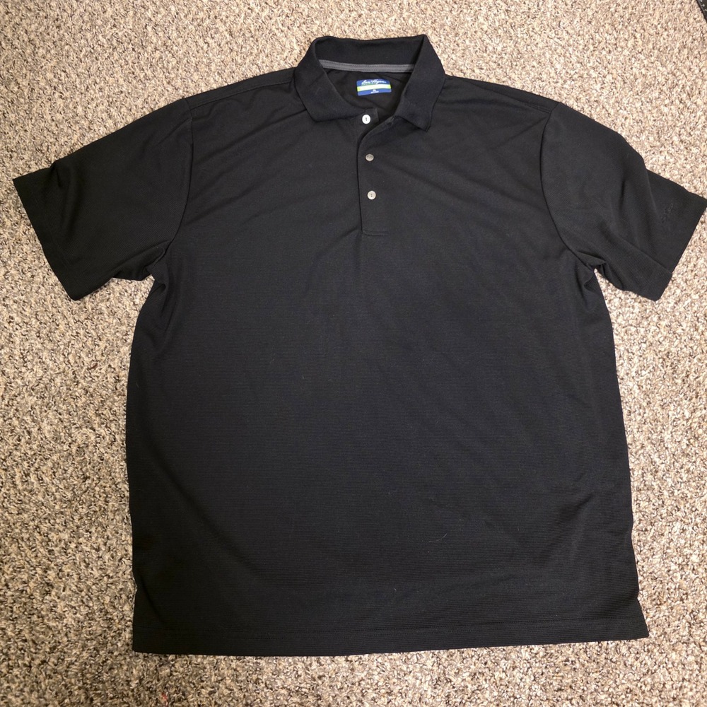 Ben Hogan Performance Mens 2XL Black Short Sleeve Golf Polo Shirt‎ Recycled Poly